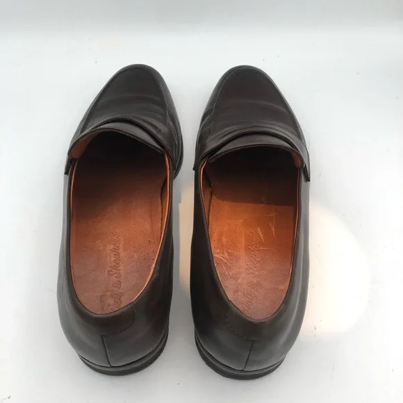Wolf & Shepherd Men Size 10.5 Dark Brown Leather Penny Loafers Shoe